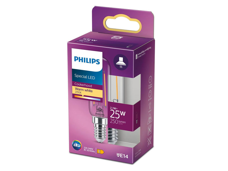 Philips LED-Lampe Classic T25L 2.1W/827 (25W) Clear E14