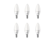 Philips LED-Lampe Kerte 4.9W/827 (40W) 6-pack E14