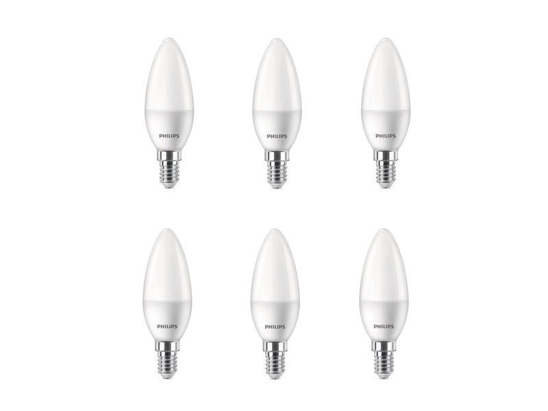Philips LED-Lampe Kerte 4.9W/827 (40W) 6-pack E14