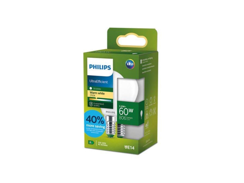 Philips LED-Lampe P45 Krone 806lm 3.8W/827 (60W) Frosted E14