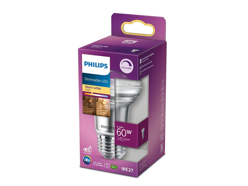Philips LED-Lampe Reflektor R63 4.5W/827 (60W) 36° Dimmable E27