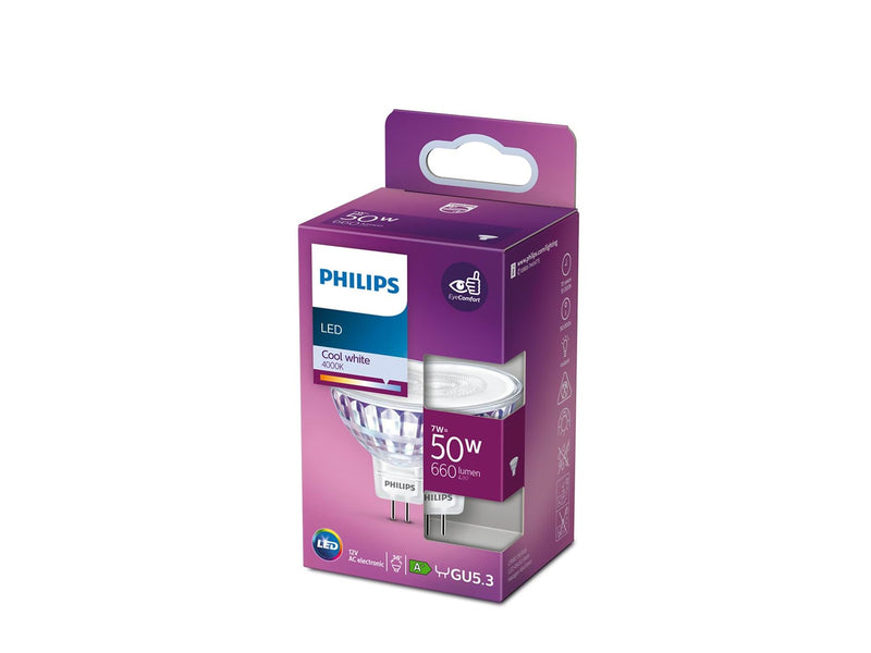 Philips LED-Lampe Spot 7W/840 (50W) 12V 36° GU5.3