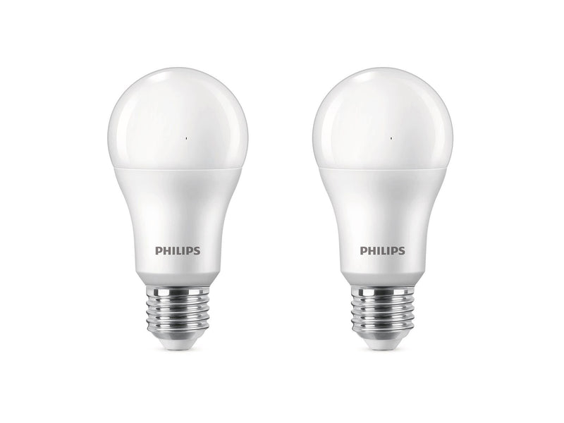 Philips LED-Lampe Standard 13W/840 (100W) frosted 2-pack E27