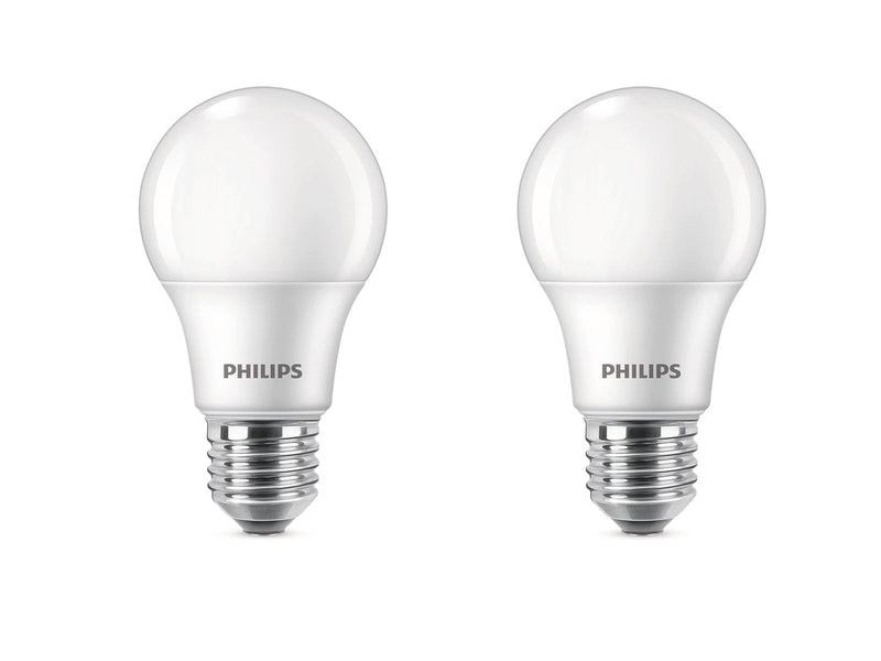 Philips LED-Lampe Standard 8W/827 (60W) Frosted 2-pack E27