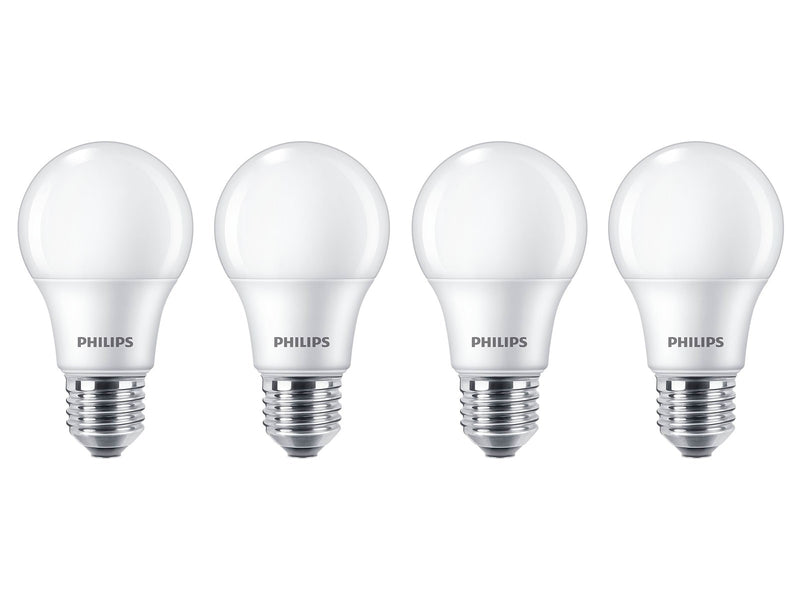 Philips LED-Lampe Standard 8W/827 (60W) Frosted 4-pack E27
