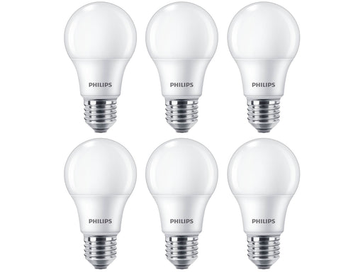 Philips LED-Lampe Standard 8W/827 (60W) Frosted 6-pack E27