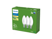 Philips LED-Lampe Ultra Efficient B35 2,3W/827 (40W) Frosted 3-pack E14