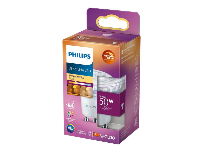 Philips LED-Lampe WarmGlow Spot 3.8W/922-927 (50W) 36° dimmable GU10