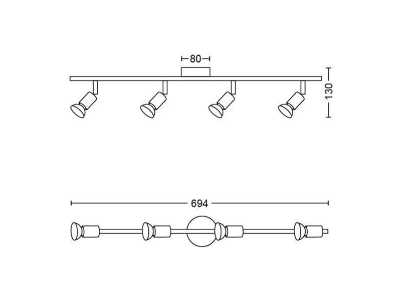 Philips Limbali bar/tube nickel 4x50w 230v