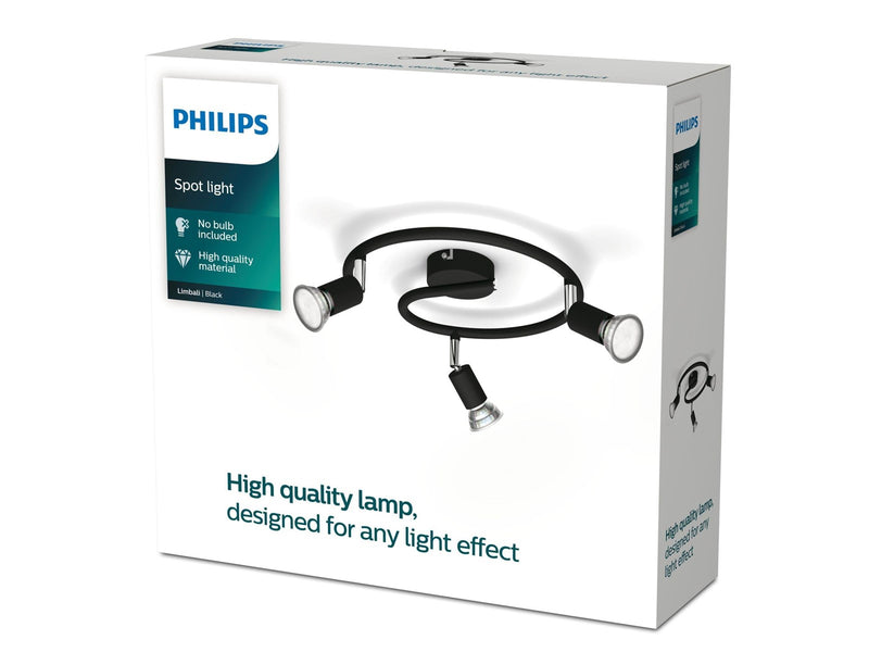 Philips Limbali plate/spiral black 3x50W 230V