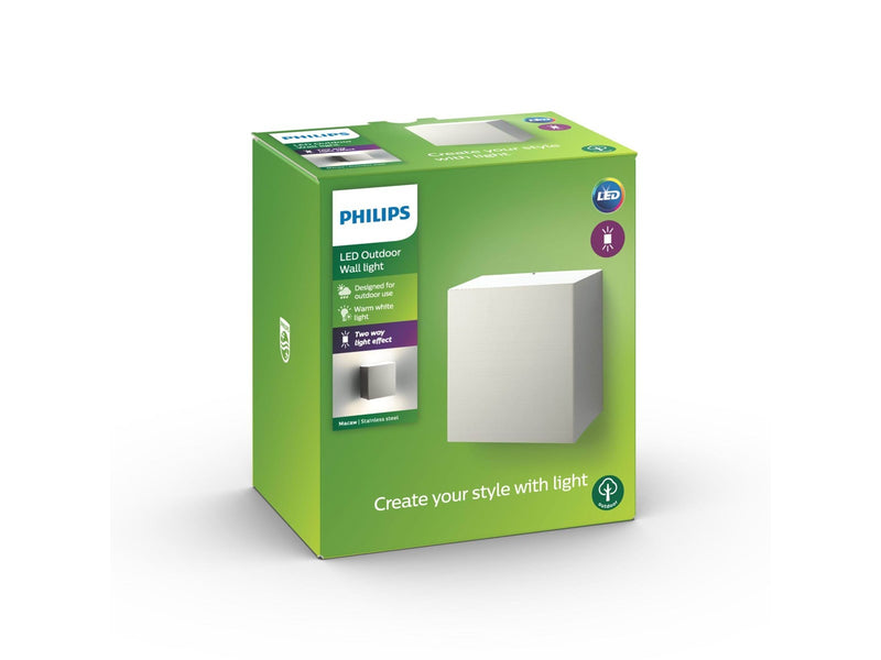 Philips Macaw wall lantern inox 1x3W SELV