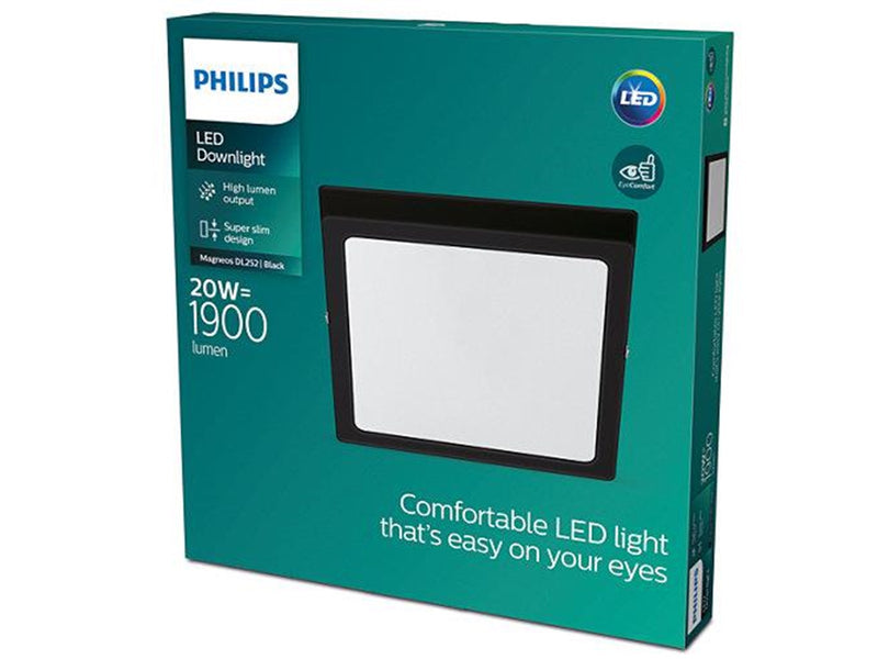 Philips Magneos deckenleuchte, quadratisch, LED 2700K, schwarz