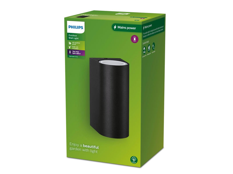Philips Nightingale outdoor wall lamp GU10 black