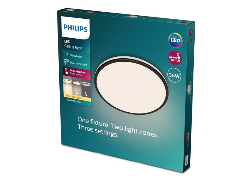 Philips Ozziet ceiling lamp Ø50 cm 36W 2700K black