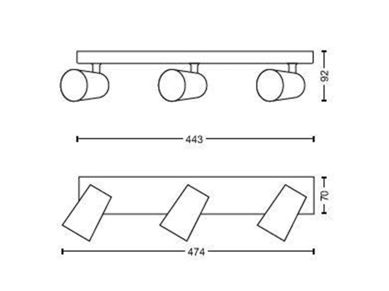 Philips PAISLEY bar/tube aluminium 3xNW