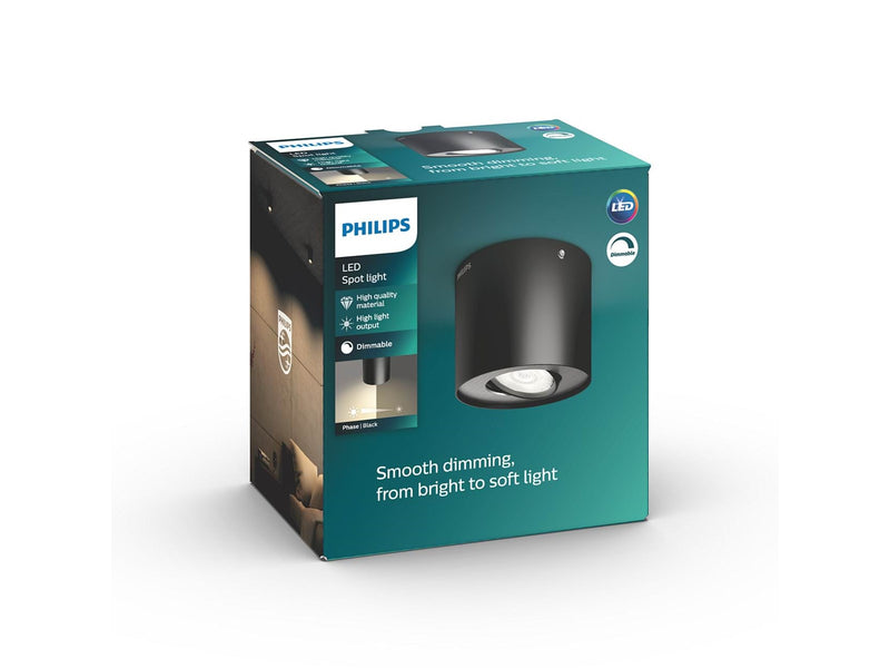 Philips Phase single spot black 1x4.5W SELV