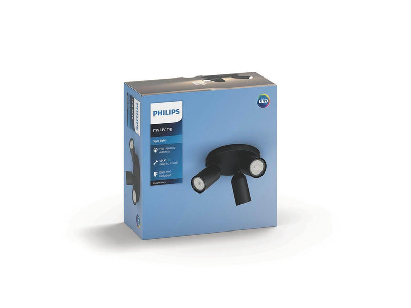 Philips Pongee spot 3xGU10, schwarz