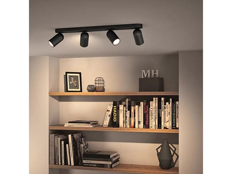 Philips Pongee spotschiene 4xGU10, schwarz