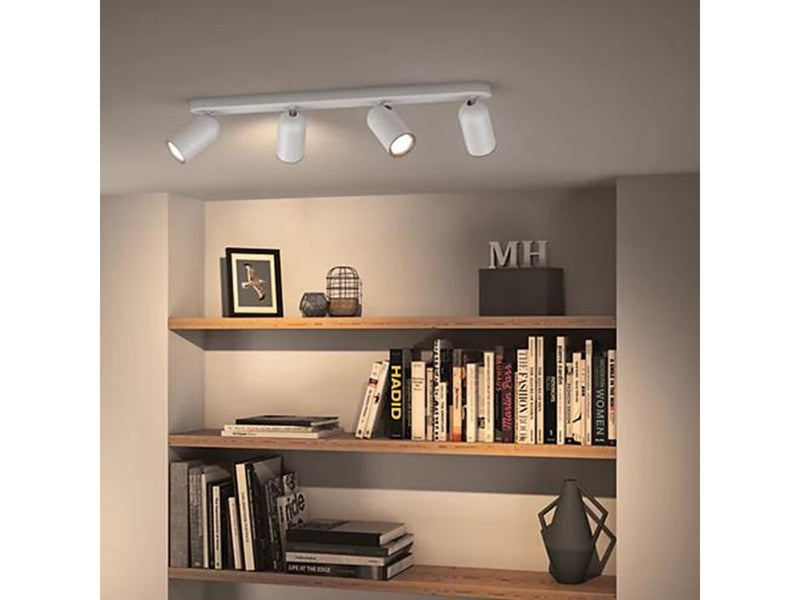 Philips Pongee spotschiene 4xGU10, weiß