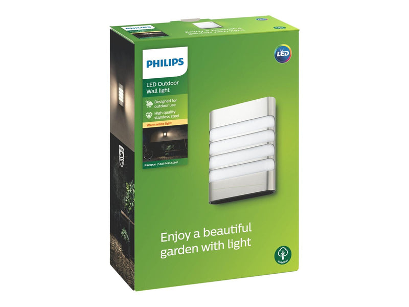 Philips Raccoon wall lantern LED inox 1x4W SELV