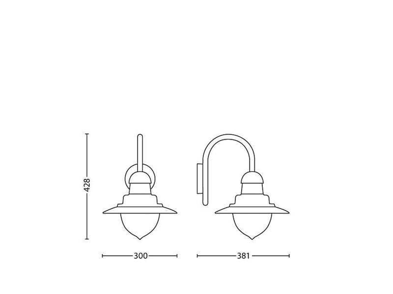 Philips Raindrop wall lantern iron 1x60W 230V