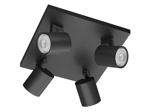 Philips Runner plate/spiral black 4x20W 230V