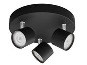 Philips STAR plate/spiral black 3x4.5W SELV Dim