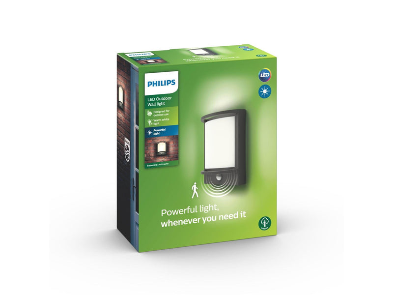 Philips Samondra außenwandleuchte mit sensor, LED 12W, anthrazit