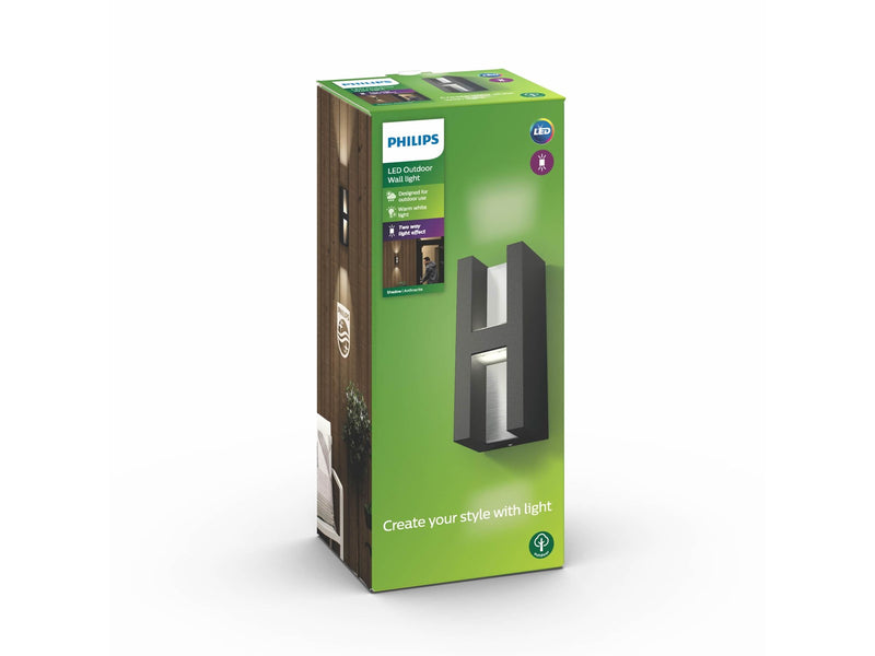 Philips Shadow außenwandleuchte, LED 9W, anthrazit