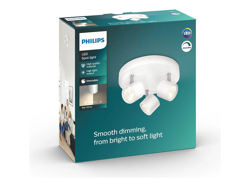 Philips Star spot, LED 3x16,5W, weiß