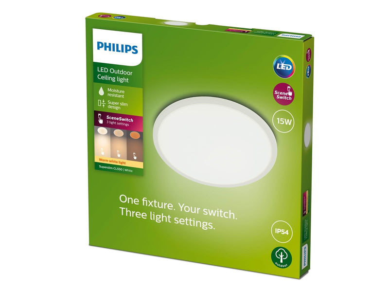 Philips SuperSlim Ceiling SSW 15W 27K White IP54 WV