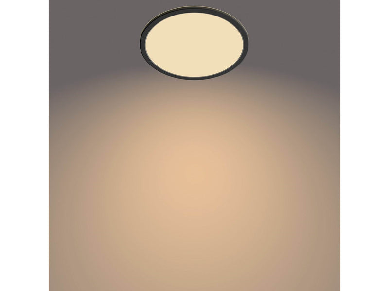 Philips Superslim CL550 Ceiling lamp Ø250 mm LED 15W 2700K SceneSwitch IP44, Black