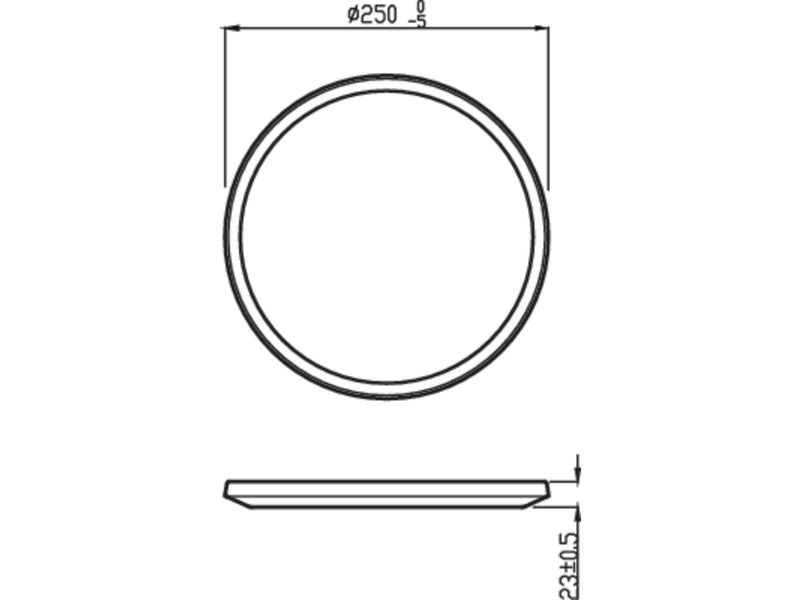 Philips Superslim CL550 Ceiling lamp Ø250 mm LED 15W 2700K SceneSwitch IP44, White
