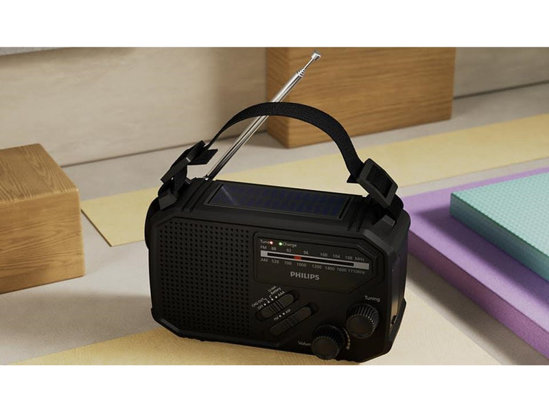 Philips TAR1609/00 - Emergency Radio - Solar - Dynamo - 2000 mAh Powerbank - AM/FM - Mono