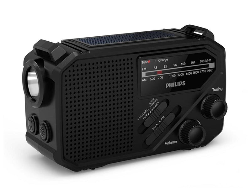 Philips TAR1609/00 - Emergency Radio - Solar - Dynamo - 2000 mAh Powerbank - AM/FM - Mono