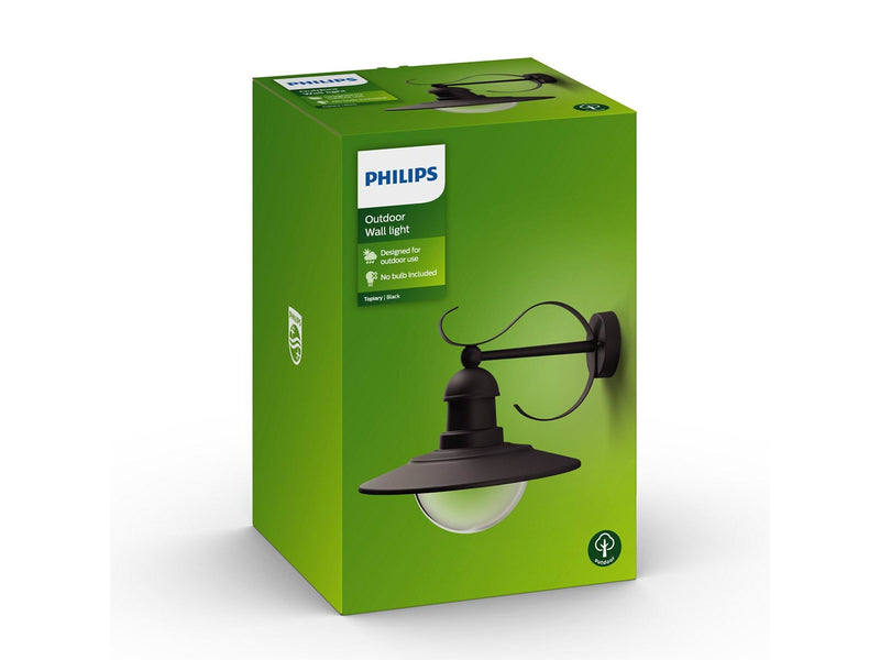 Philips Topiary wall lantern black 1x60W 230V