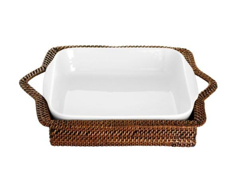 Pillivuyt Basket rectangular 29 x 24 cm Light/Dark brown Nito wicker