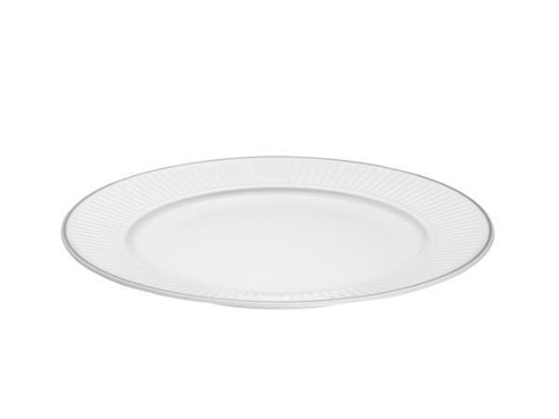 Pillivuyt Plate flat Vienne Plissé 22 cm White/Platinum