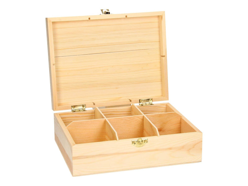 Playwood - Decorate your own Wooden Tea Chest 6 compartments
