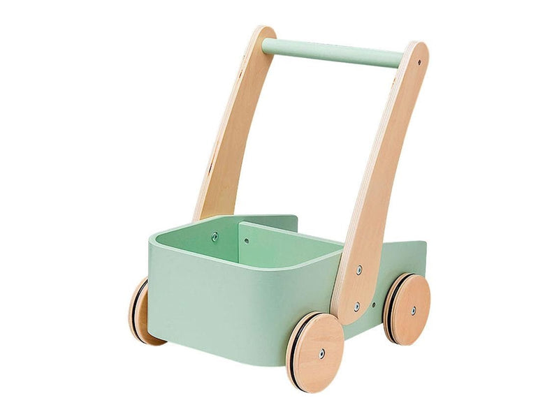 Playwood Green Wooden Push Cart