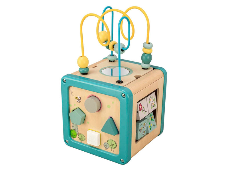 Playwood Wooden Activity Cube with Bead Frame