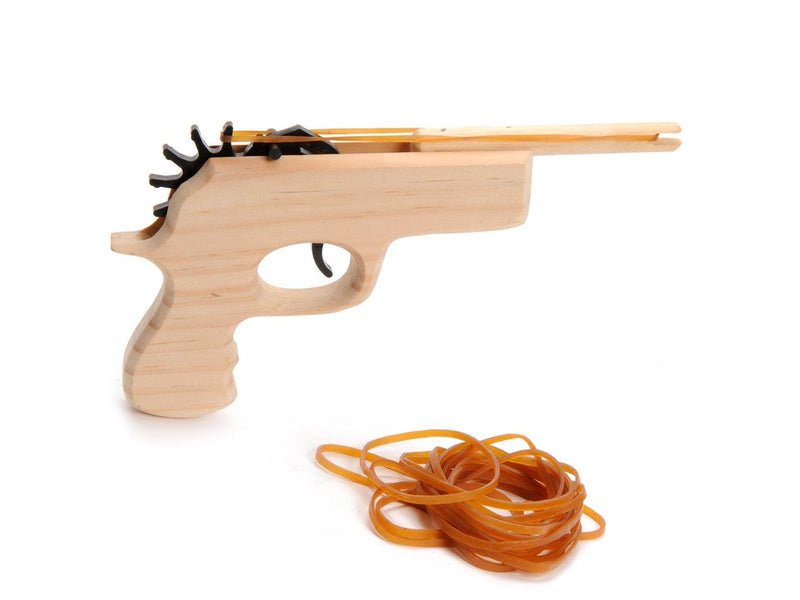 Playwood Wooden Gun with Elastic Band
