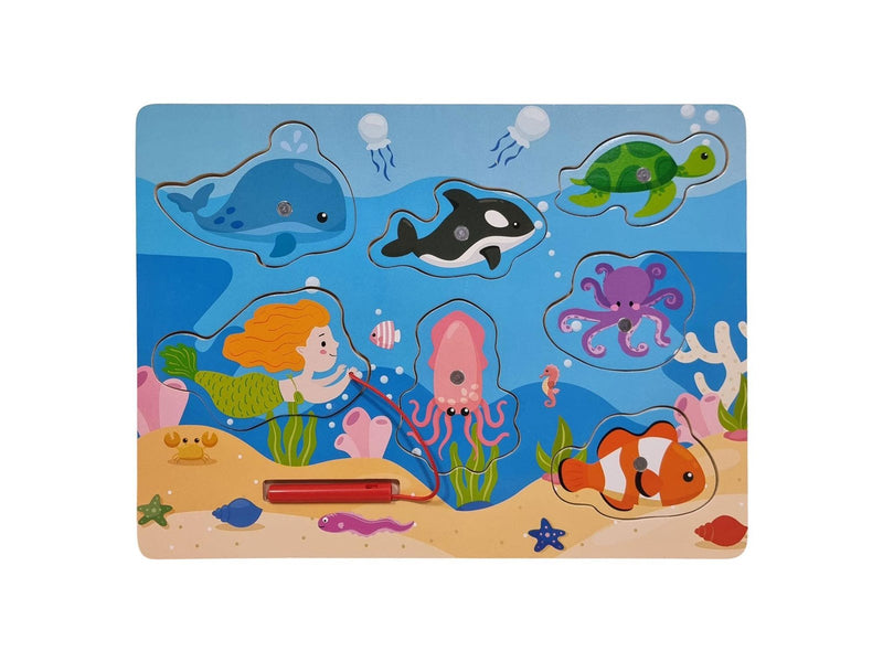 Playwood Wooden Jigsaw Puzzle and Fishing Game - 7 pcs. Holz