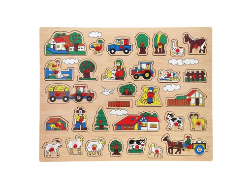 Playwood Wooden Knob Puzzle Farm Extra Large - 32 pcs. Holz
