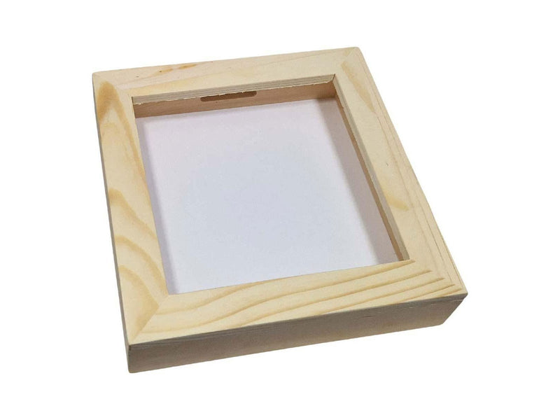 Playwood Wooden Money Box Plexiglass with White Back Medium