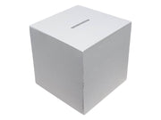 Playwood Wooden Money Box Square White