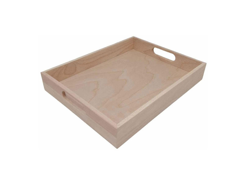 Playwood Wooden Tray Straight Handle Straight Edge Rubberwood