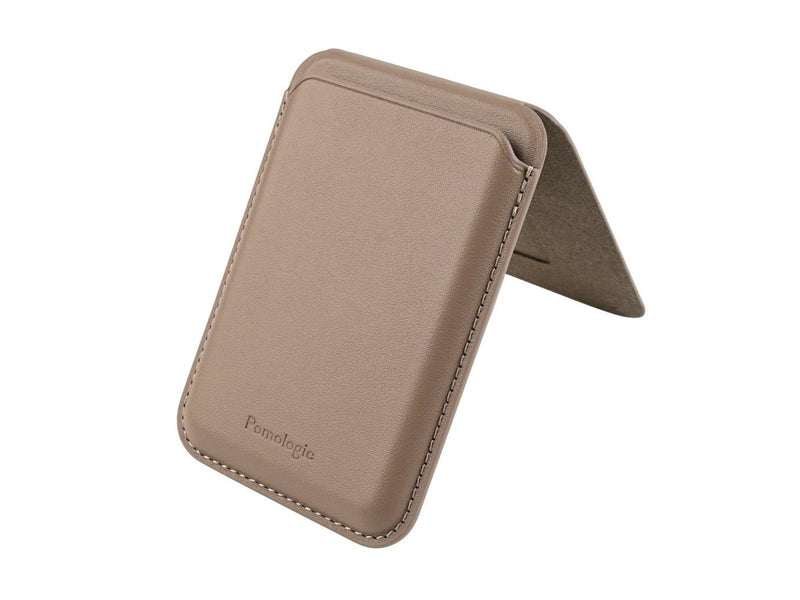 Pomologic Card Wallet Stand Taupe w/Mag