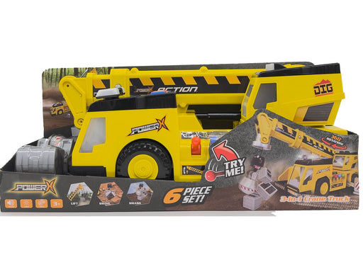 Power X Electronic 3-in-1 Crane Truck with lights and sounds