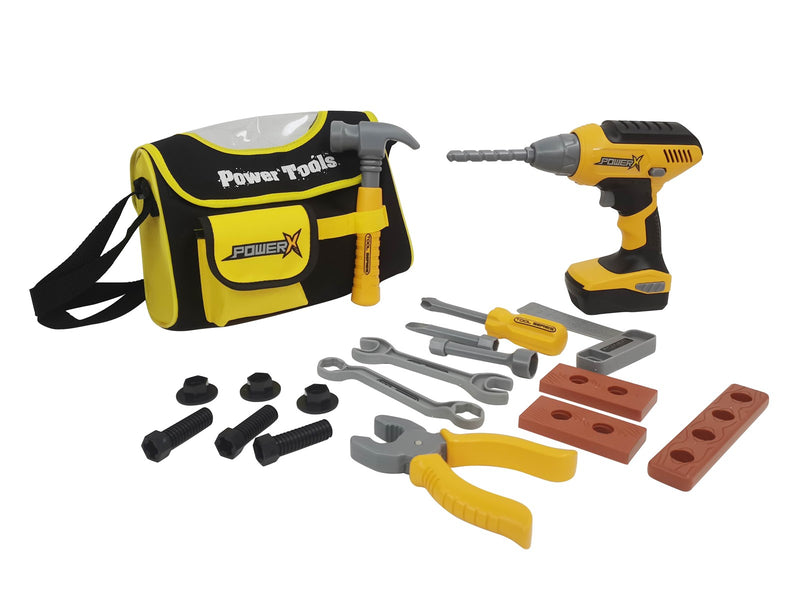 Power X Storage bag with Construction Tools & Electric Drill 21 pcs